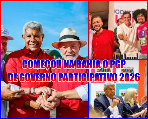 COMEÇOU NA BAHIA - Programa de Governo Participativo já começou.