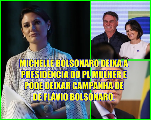 QUASE FORA DO JOGO - Michelle anuncia saída da presidência do PL Mulher após atrito com Flávio